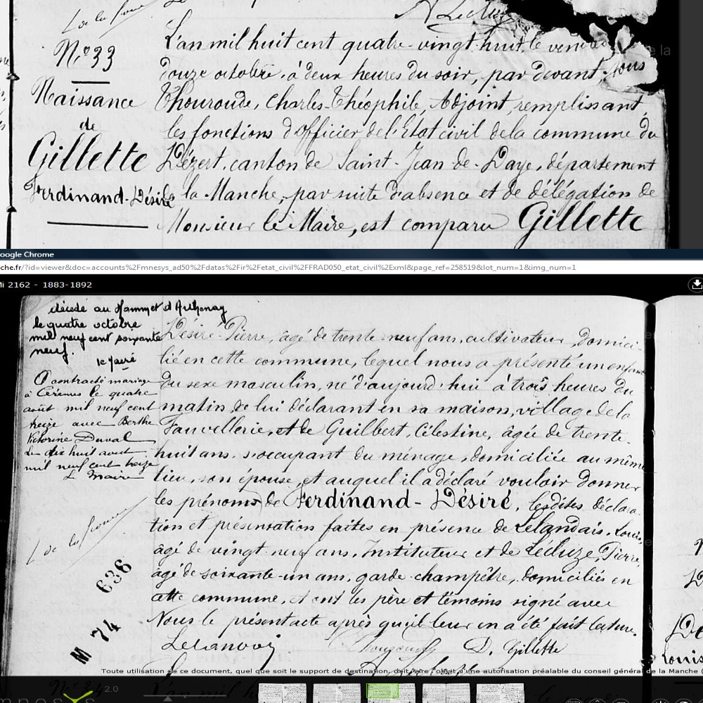 de guerre de Ferdinand GILLETTE du 158e régiment d
